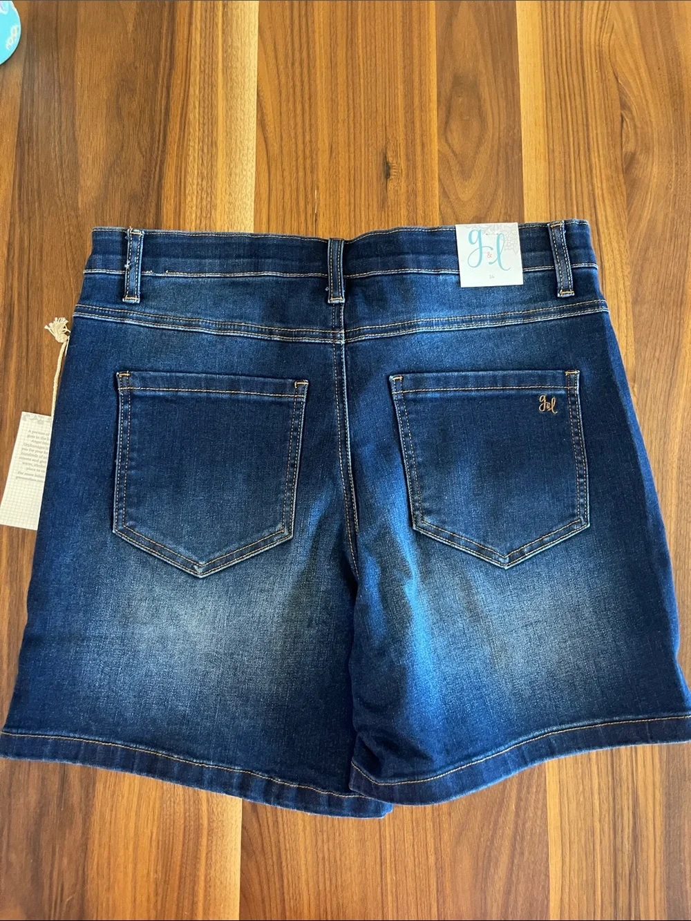 NWT 2 Pair of Grace & Lace Dark Blue Denim Shorts - Size 14
